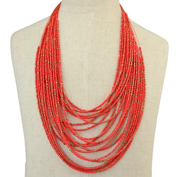 

New Maxi African Resin Bib Collier Femme Beads Collar Chokers Pendant Statement Necklace for Women Choker Gypsy Nepal Jewelry