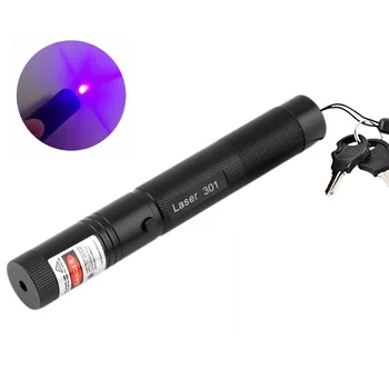 

Blue Purple Violet Laser Pointer Pen Powerful 405NM Adjustable Focus Bright Single Point Violet Lazer + Safe Key