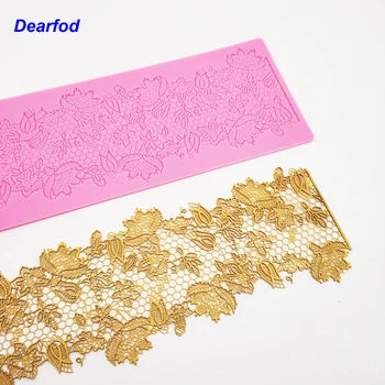 

MX132 Flower pattern Lace Mold Silicone Sugar Lace Pad Cake Brim Decoration Mold Kitchenware DIY Tool