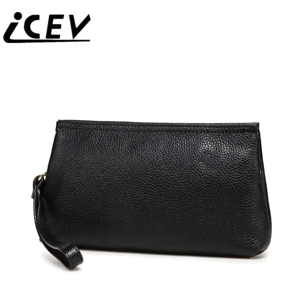 

ICEV New Casual 100% Cowhide Bags High Quality Genuine Leather Clutch Women Messenger Bags Female Bag Ladies Shoulder Day Clutch