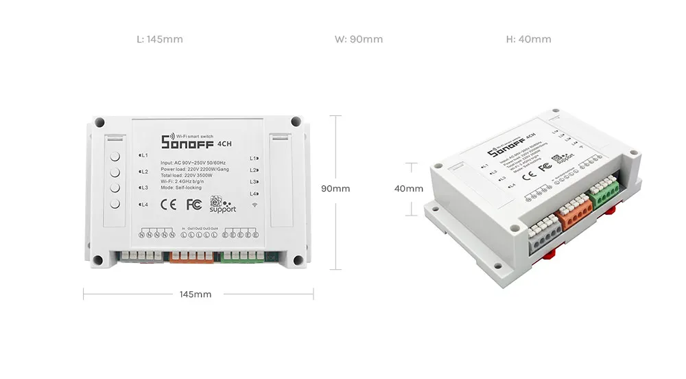 Sonoff 4CH R2 умный Wi-Fi переключатель домашний Wi-Fi светильник 4 банды 3 режима работы инчинг Блокировка для Alexa