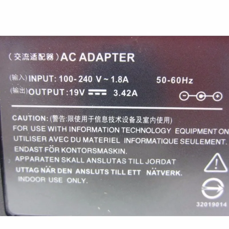 HSW оптовая продажа 19 В 3.42A 5,5X2,5 мм ноутбука Зарядное устройство адаптер переменного тока Питание для toshiba/lenovo/asus aspire 1640 PA-1750-04