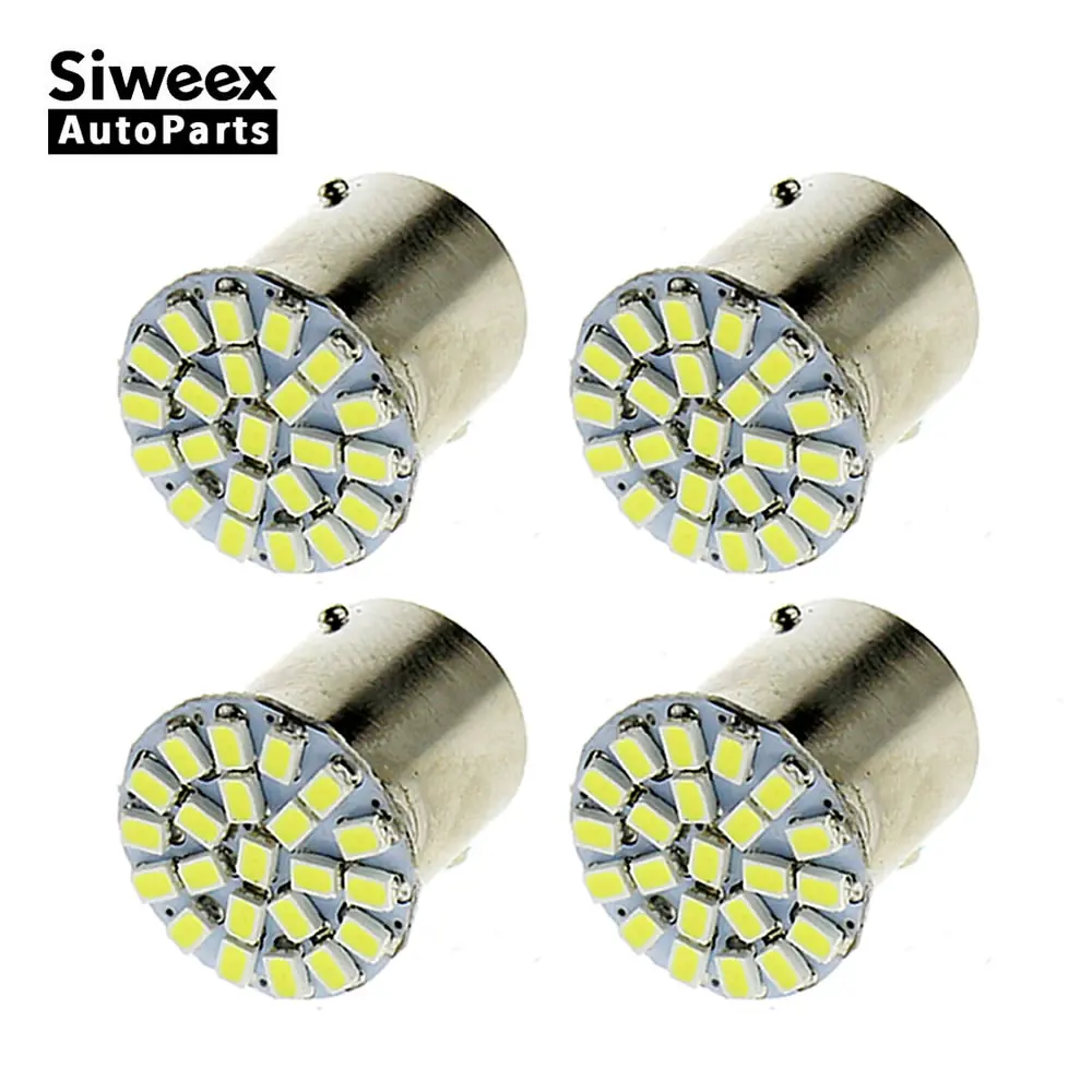 4 Pcs/Lot BA15S 1156 Car LED License Plate Lights 22 3020 SMD 12V Tail Rear Side Marker Dome Lamp Turn Signal Bulb White | Автомобили и