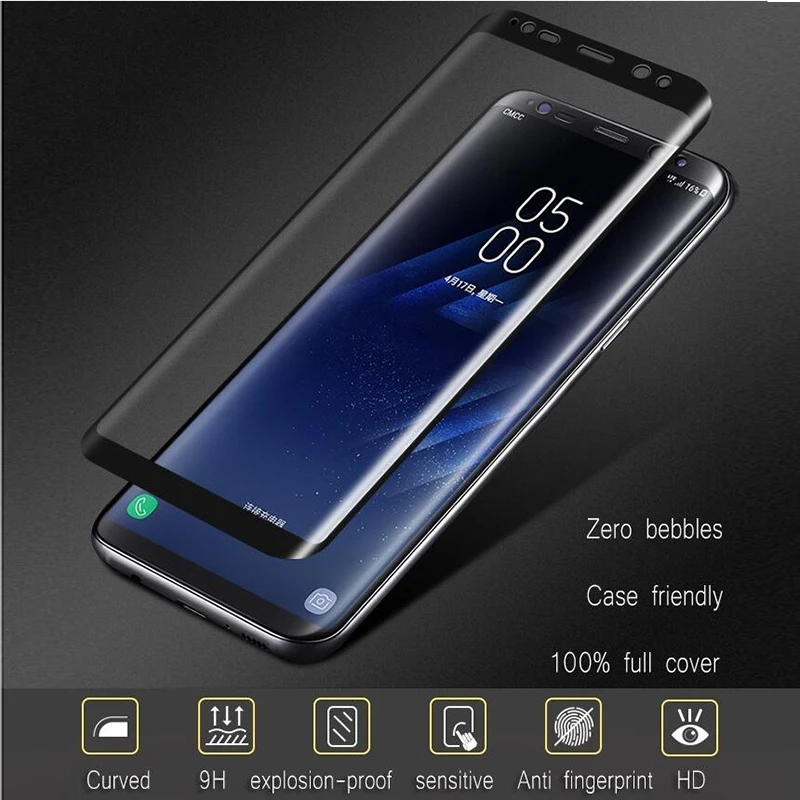 6D Экран протектор для samsung Galaxy S8 Стекло изогнутые Note8 S8Plus закаленное с защитой от - Фото №1