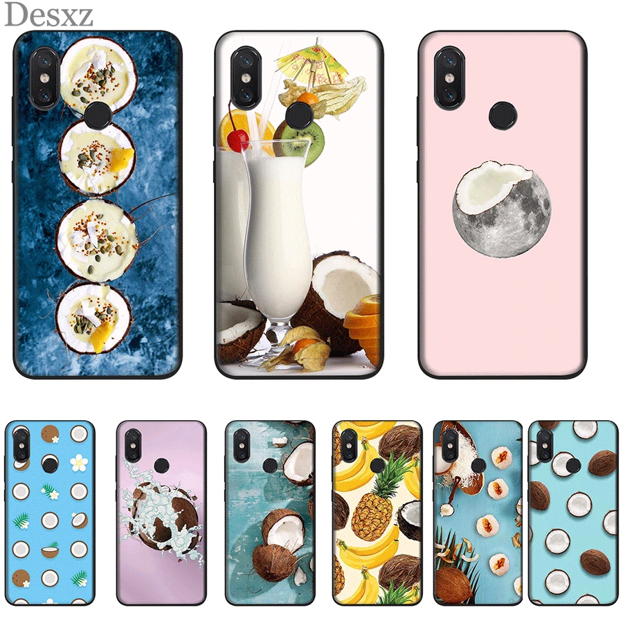 

Desxz Cell Phone Case Silicone For Xiaomi Redmi Note 4 4X 5 6 7 Pro 5A Prime Cover Coconut In Blue Sky Bag Shell