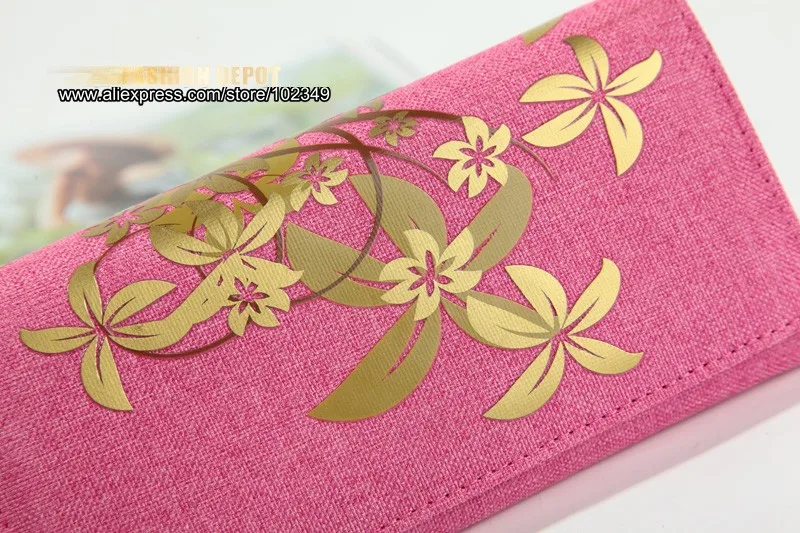 Long canvas wallet purse with zipper pocket (5)
