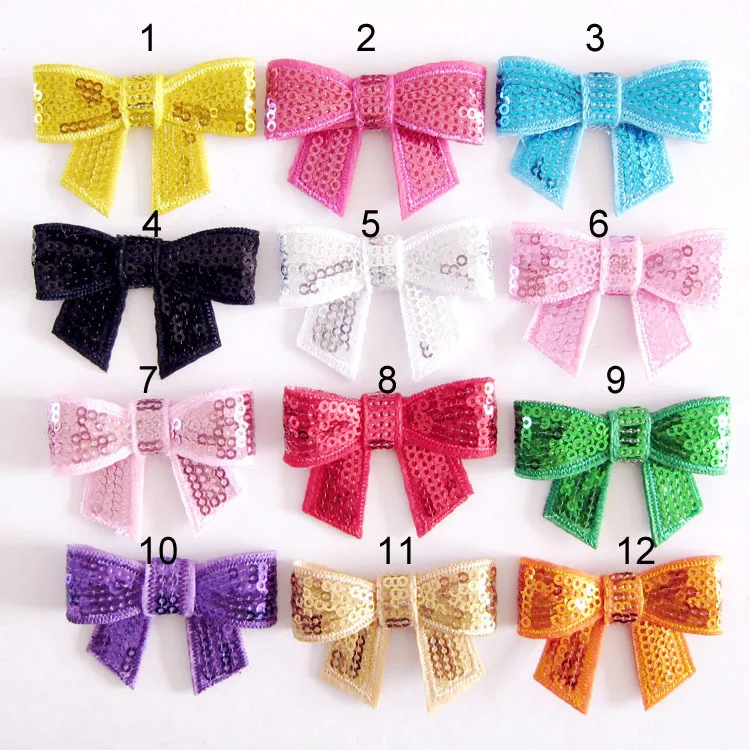

Free Shipping Embroidery Flash Sequined Bows Girls' Hair Accessories Boutique Luxurious Bows Hair Ornaments 20pcs/lot LYJ01