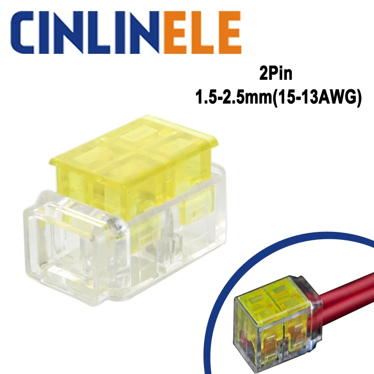 

10PSC Quick Splice Wire Connector 2 Pin LED strip 1.5-2.5mm(15-13AWG) Terminal Wago Junction box short connect