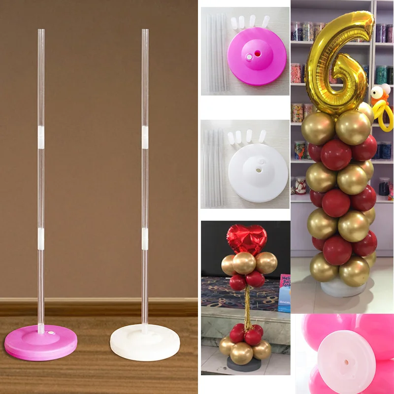 2 комплекта воздушные шары колонна-подставка наборы стенд Арка с рамкой основания и полюса Свадьба День Рождения декоративные воздушные шары аксессуары