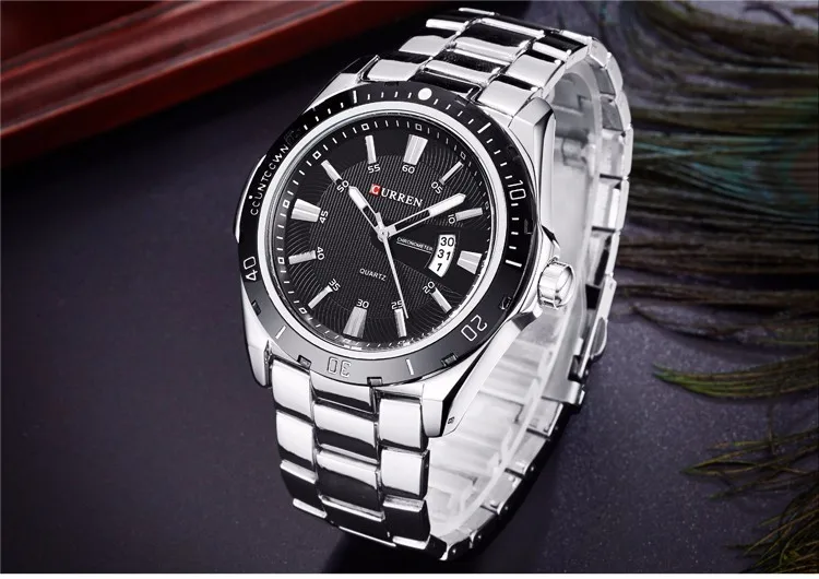 Top Luxury Brand CURREN Men Fashion Casual Business Watches Men's Quartz Clock Male stainless steel Strap Wrist Watch Relogio