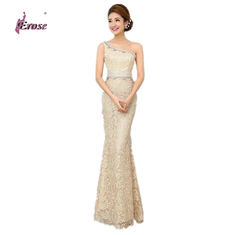 Hot Sale Sexy Mermaid One-Shoulder Beaded Lace Long Evening Dress 2017 Party Gown Free Shipping NSD-0057 Vestido De Festa | Свадьбы и