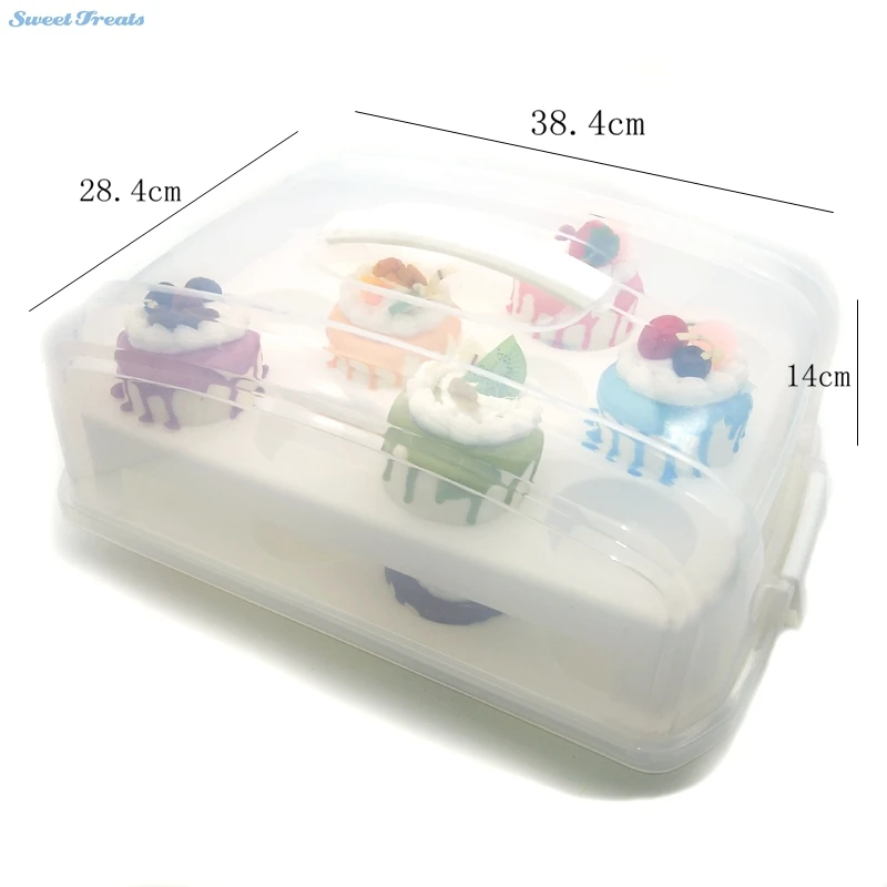 Кекс Перевозчик-2 Слои торт курьера Caddy кондитерские изделия относится к Портативный пластиковый контейнер для хранения для переноски 24 карты Чехол большого размера