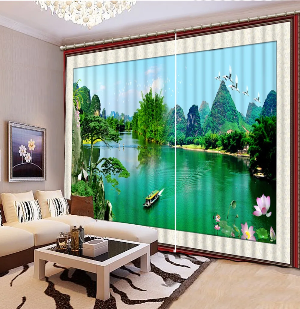 Modern Chinese Curtains For Living Room Printing 3D pegasus Blackout Photo Home Decor | Дом и сад