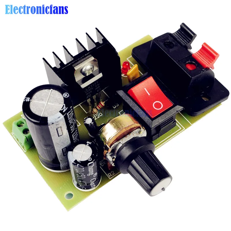 LM317 DC 5V-35V DIY Kit Step-Down Power Supply Module AC/DC Adjustable Voltage Regulator With On/Off Switch afbeelding
