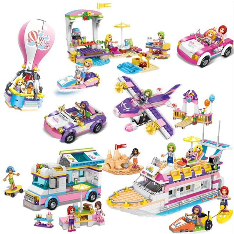 

Children's educational building blocks toy Compatible Legoings Friends city girls Girl Island Travel Series DIY figures Bricks