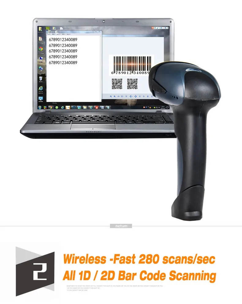 Portátil sem Fio Leitor de Código de Barras para Celular Tela de Digitalização Nova Barcode Scanner 280 Scans - Seg Código qr Computador 433hmz m8 2d 13 Cheap handheld barcode scanner