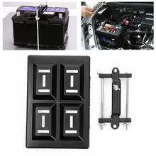 Regolabile Tenere Imbottiture Morsetto Staffa Ciclo di 19×28 cm Universale Batteria Auto Vassoio Da Incasso Slots Metallo Nero Automotive/ uso marino