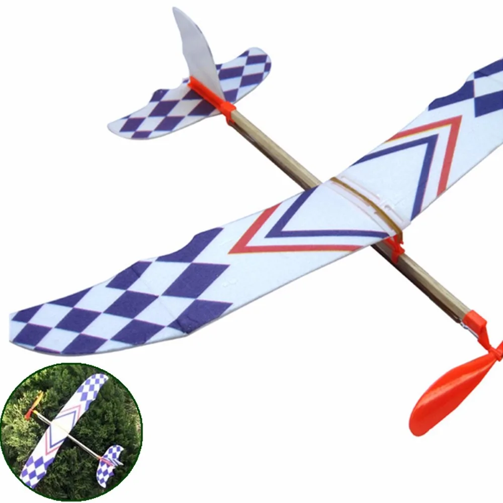 

Elastic Rubber Band Powered DIY Foam Plane Model Kit Aircraft Early Educational Learning development Model Toy for kids