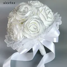 Свадебные руки букет розы невесты свадебное цветочное Мыло свадебный букет из роз лента поддельный Свадебный букет PH2