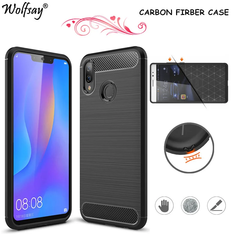 Nova 3i Carbon Fiber Cover Huawei Nova 3i Case Anti Slip Silicone Phone