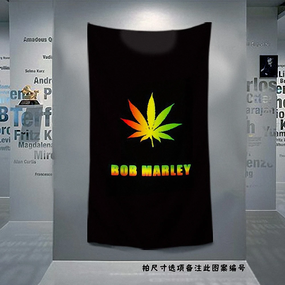 

Retro Rock Music Cloth Art Flag Banner Bob Marley Jamaican Reggae Poster Tapestry Hanging Painting Background Decor