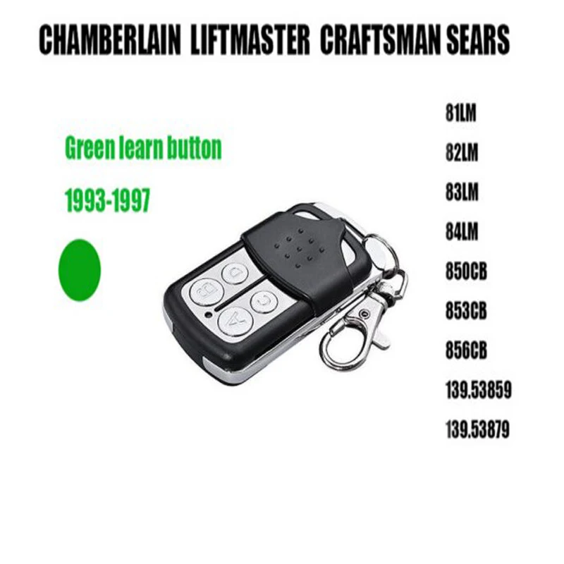 2pcs Chamberlain 850CB 853CB Green Learning button 390MHz Compatible