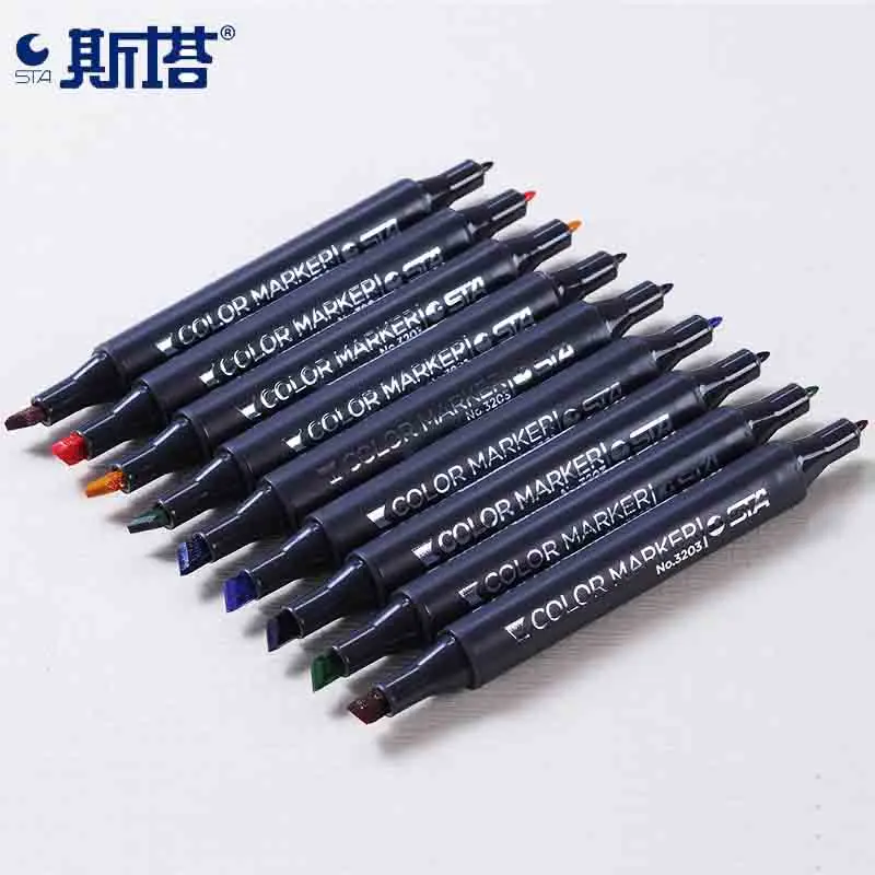 STA6801/3203two головая двухцветная Алкогольная художественная маркированная ручка