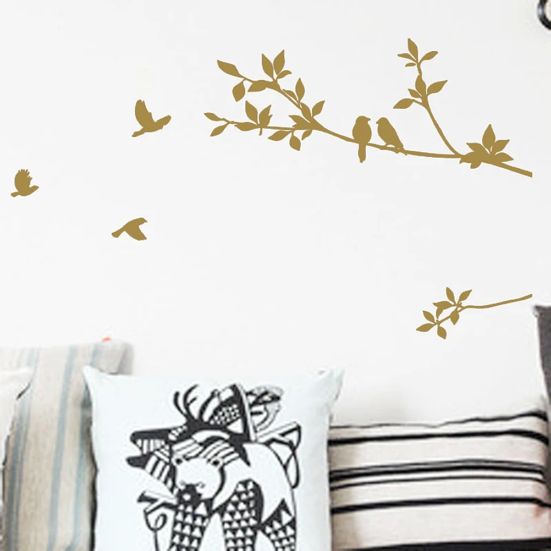 

New 3d wall stickers for kids rooms golden tree wall sticker for bedroom wall stickers home decor living room home decor sticker