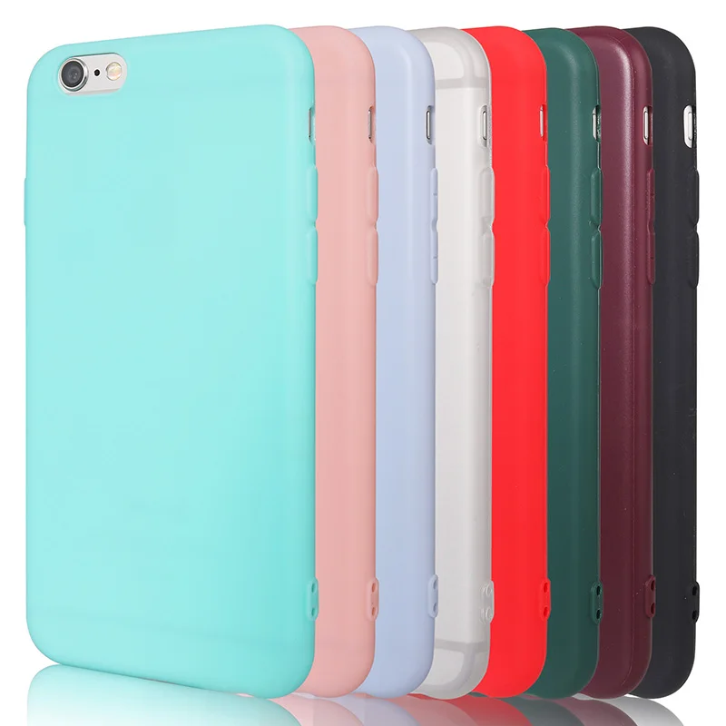 

Matte Candy Shockproof Soft TPU Case for iPhone 6 6S 7 8 Plus 5 5S SE X 10 XS MAX 6plus 7plus 8plus Luxury Cell Phone Back Cover