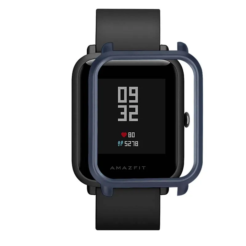Цветной чехол из поликарбоната для Xiaomi Amazfit Bip BIT PACE Lite, Молодежные умные часы, защитная оболочка для Xiaomi Huami Amazfit Watch - Цвет: Midnight blue