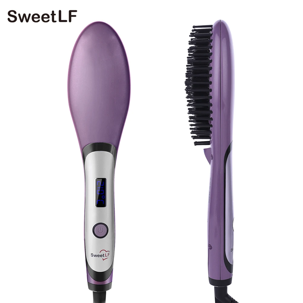 SweetLF Electric Straightener Brush Comb Hair Ceramic Iron Hair Tools