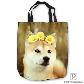 

Custom Canvas dogs-cute-blue-pink-Tote Shoulder Shopping Bag Casual Beach HandBag Daily Use Foldable Canvas #180713-05-32