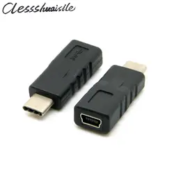 (100 шт./лот) USB 3,1 Тип C разъем Mini USB 2,0 5Pin Женский данных адаптер