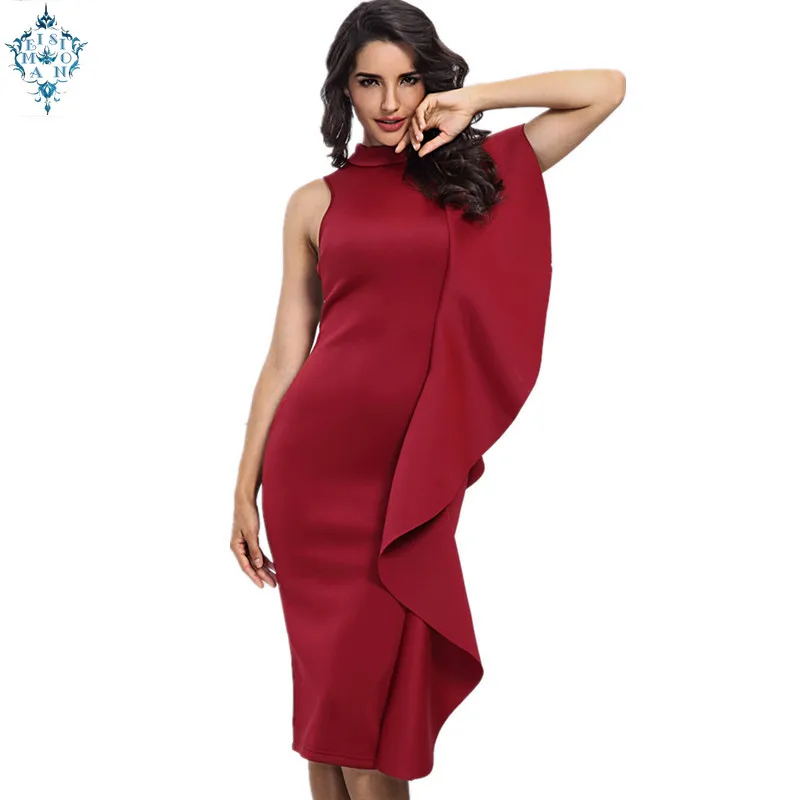 

Ameision robe de soiree Sheath Bandage Evening Dresses 2019 Ruffles abiye gece elbisesi Prom Party Gowns Formal Dress Fashion