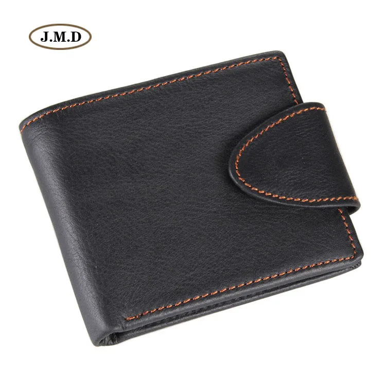 

J.M.D Genuine Leather Men's Fashion Style Wallet Black Color Card Holder Money Holder Two Photo Windows Causal Purse 8060A