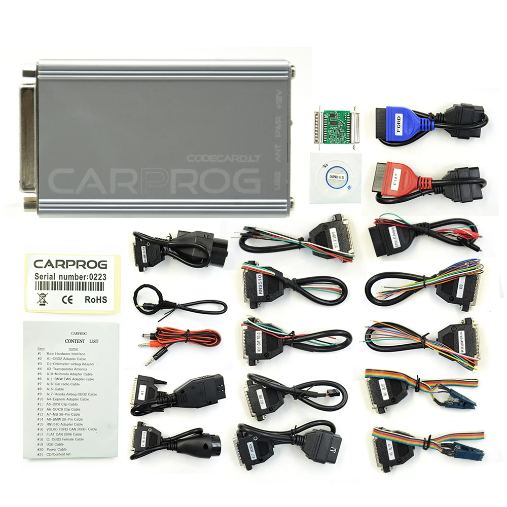 portable car battery charger Carprog Original Full Version V8.21 V10.93 Adapter Programmer Reset IMMO Repair Tool With Keygen Online Free Shipping best car inspection equipment