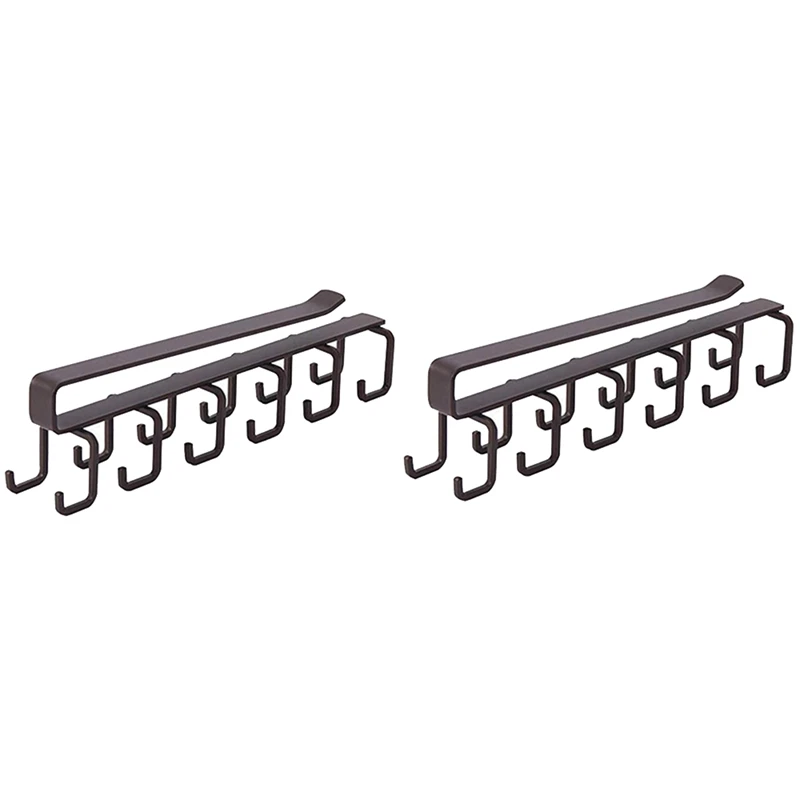 

Multifunction Nail Free 12 Hooks Mug Holder Under Cabinet Coffee Cup Hanger for Kitchen, Armoire and Any Thickness Of 0.8 Inch