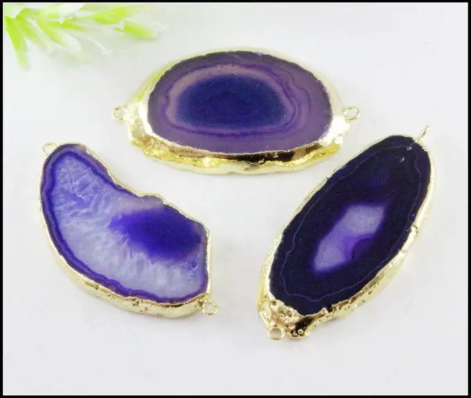 

5pcs Nature stone Connectors in Purple Color for bracelet Jewelry findings
