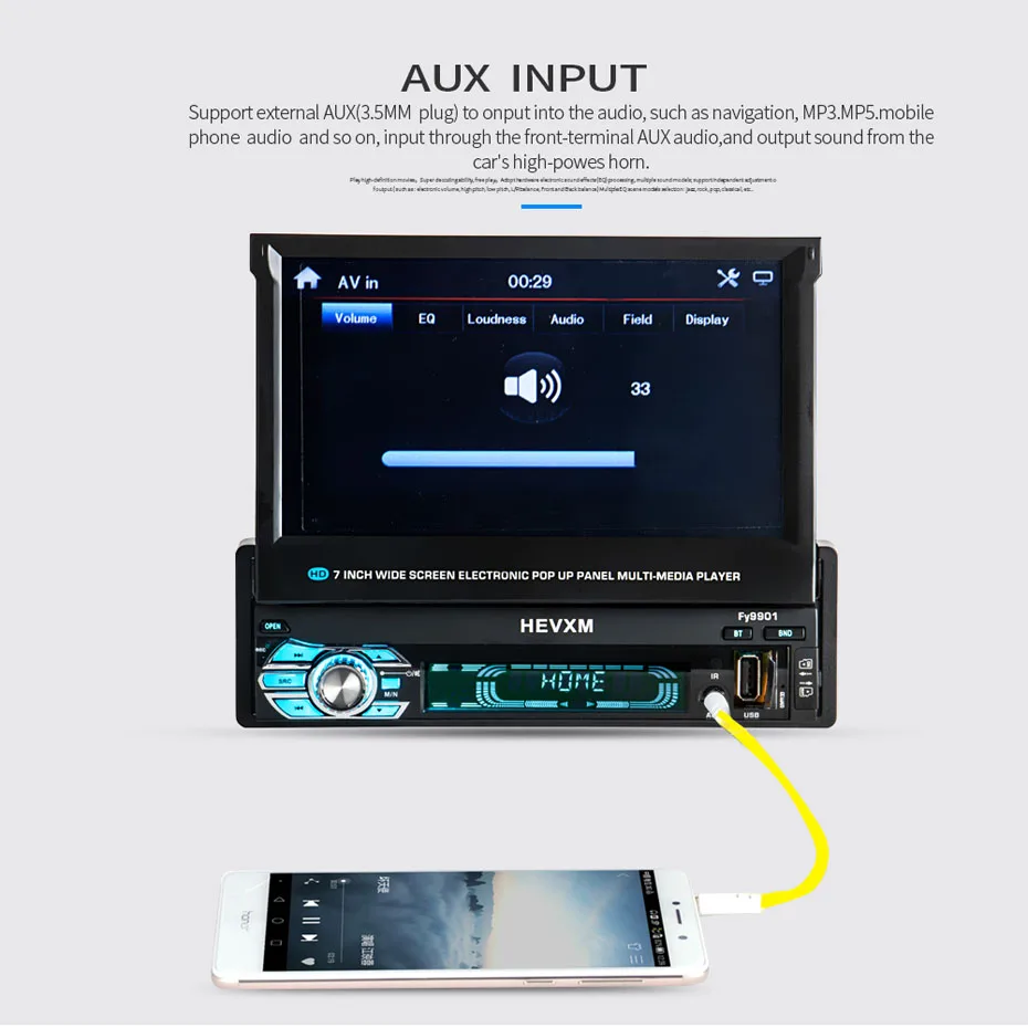 Cheap KANOR 1 din car dvd player gps navigation cd mp3 mp5 usb sd Bluetooth 1DIN Telescopic structure screen Car Multimedia Player 8