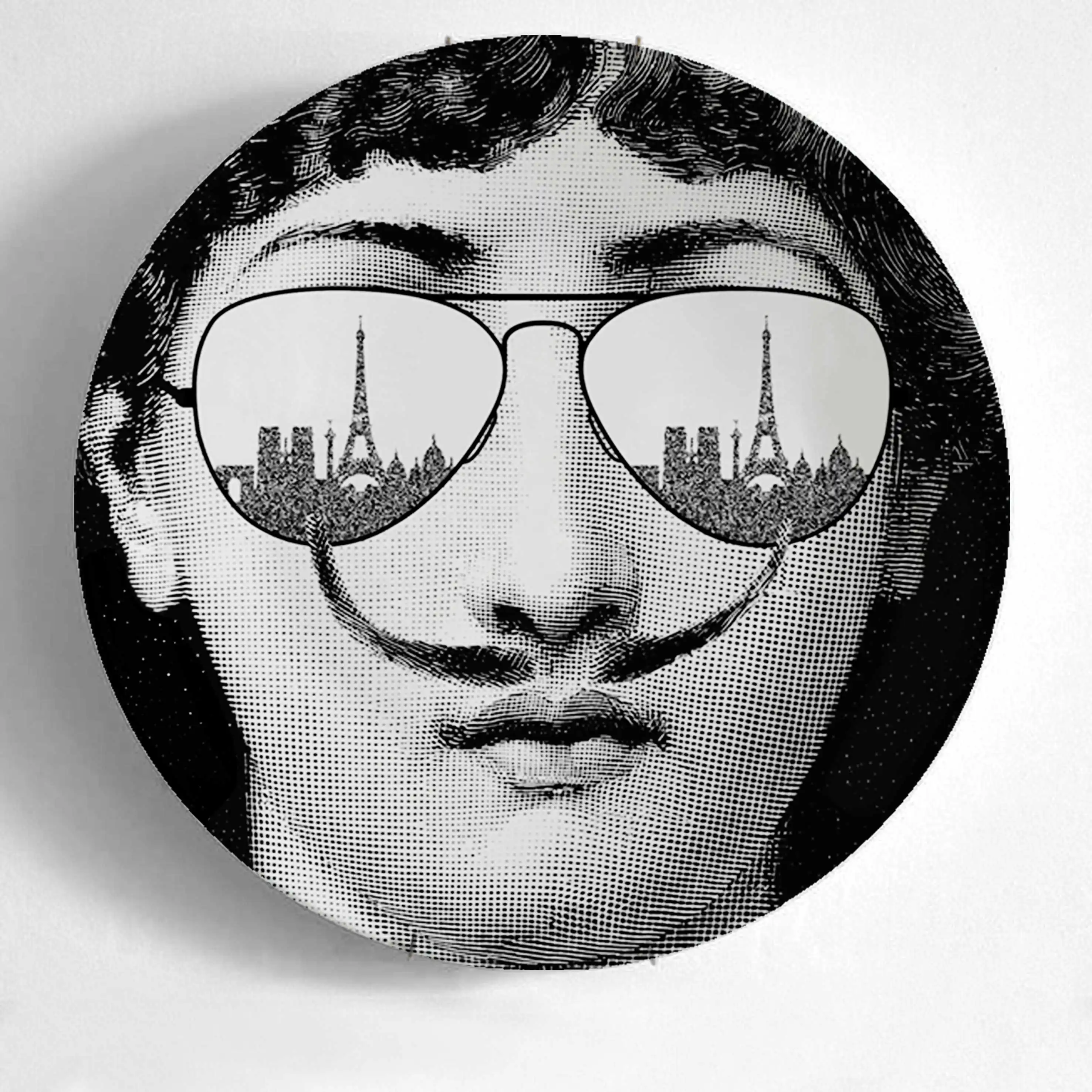 10-дюймовая шпилька для Fornasetti таблички для дома украшения Рождественские украшения для ужина пластина декоративная настенная посуда черный, белый цвет настенные тарелки - Цвет: 11