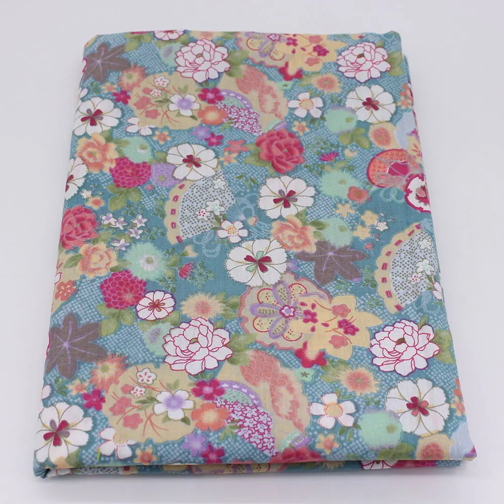 Цветочный принт хлопчатобумажная ткань домашняя швейная ткань Лоскутная хлопковая ткань дом текстиль тканые Telas Tecido японская ткань