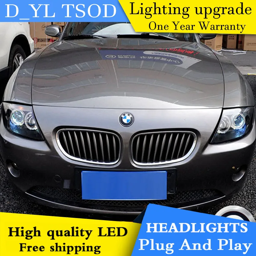 D_YL автомобильный Стайлинг для BMW Z4 фары 2003-2008 Z4 светодиодный фары DRL Объектив Двойной Луч H7 спрятал bi Xenon объектива