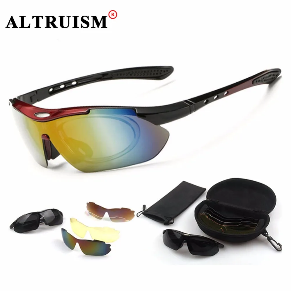 Altruism Polarized Sports Men Sunglasses Road Cycling Glasses 5 Lens