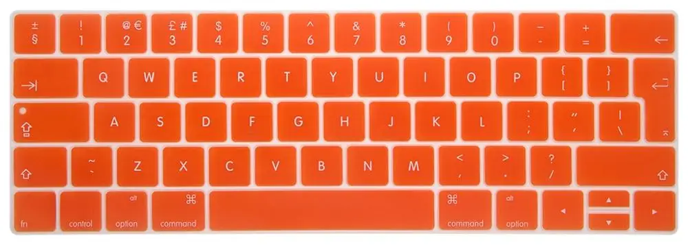 ЕС/британский английский раскладка силиконовая клавиатура Обложка протектор для MacBook Pro 1" 15" retina с TouchBar(- выпуска - Цвет: Оранжевый