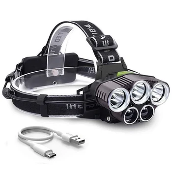 

Camping Multifunctional Headlight USB Rechargeable Headlamp LED Wearable Lighting Headband For Fishing Cycling Outdoor Tool