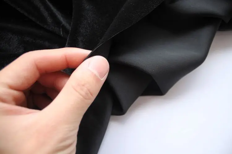 Черный шелк бархат ткань Велюр ткань плюш ткань для одежды вечерняя одежда спортивная одежда продается двором