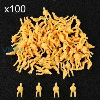 

100 pcs Beige All Seated People Unpainted Plastic Layout Model Figure 1:75 Scale