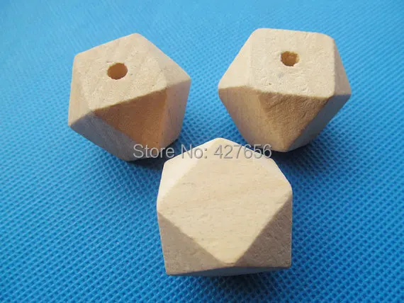 15mmx22mm Unfinished Faceted Natural Wood Spacer Beads,14 Hedron Geometricf Figure Wooden Beads Charm Finding,DIY Accessory Jewelry Making