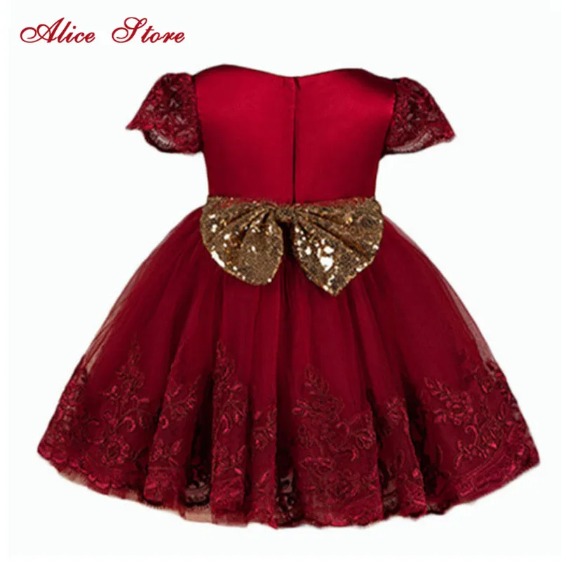 Алиса для малышей Одежда для девочек Одежда принцессы короткий рукав Шнуровка с бантиком бальное платье-пачка вечерние платье Дети нарядное платье