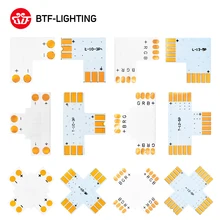 2pin/3pin/4pin/5pin угловой разъем 8 мм/10 мм/12 мм T/L/X PCB форма Solderless разъем для WS2812 WS2811 Pixel светодиодные ленты светильник